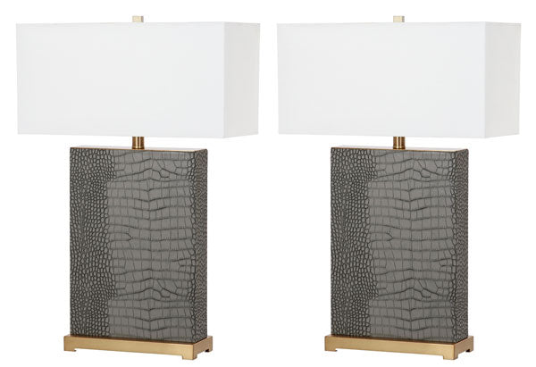 27.75-INCH H FAUX GREY ALLIGATOR TABLE LAMP (SET OF 2) - The Mayfair Hall