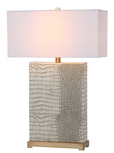 Joyce Off-White Faux Alligator Table Lamp (Set of 2) - The Mayfair Hall