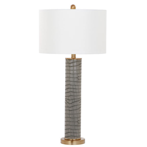 Ollie Grey Faux Alligator Table Lamp (Set of 2) - The Mayfair Hall