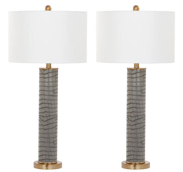 31.5-INCH H FAUX GREY ALLIGATOR TABLE LAMP (SET OF 2) - The Mayfair Hall