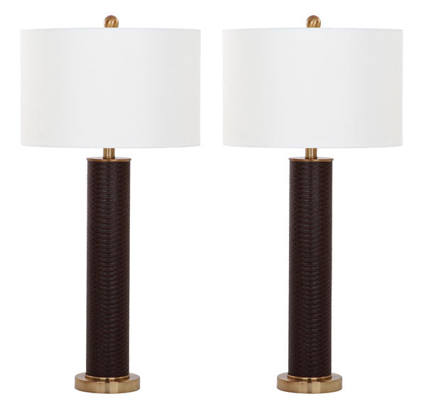 31.5-INCH H FAUX BROWN SNAKESKIN TABLE LAMP (SET OF 2) - The Mayfair Hall