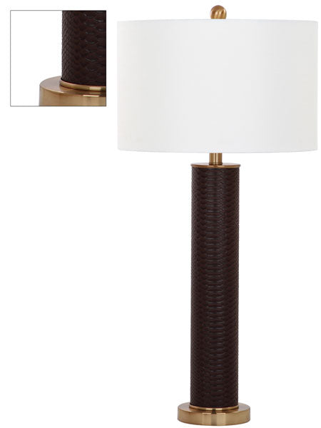 London Brown Faux Snakeskin Table Lamp - The Mayfair Hall