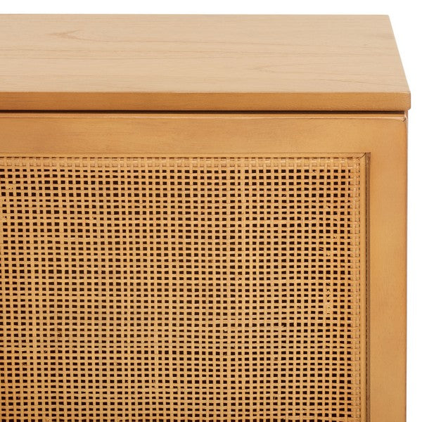 Zadie Natural Woven Rattan Media Stand - The Mayfair Hall