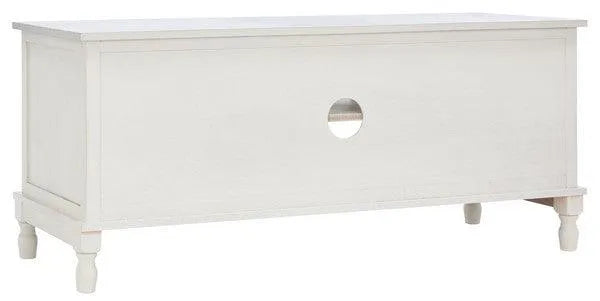 Safavieh Tate Distressed White Traditional Media Stand