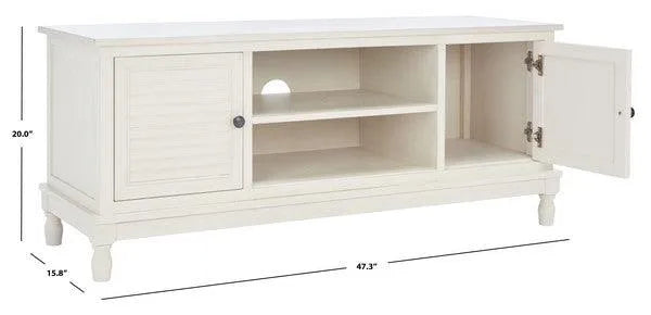 Safavieh Tate Distressed White Traditional Media Stand