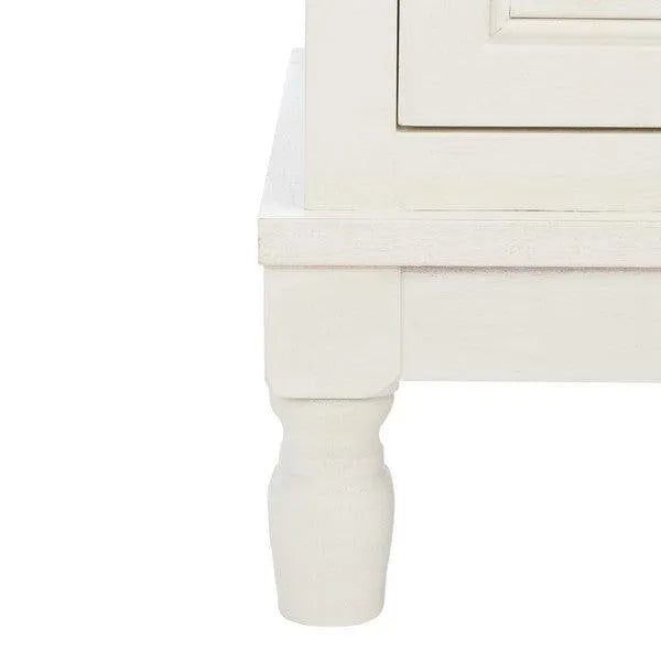 Tate Distressed White Traditional Media Stand - The Mayfair Hall