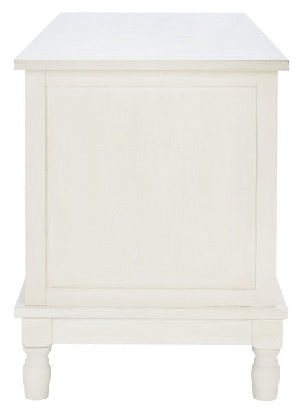 Tate Distressed White Traditional Media Stand - The Mayfair Hall
