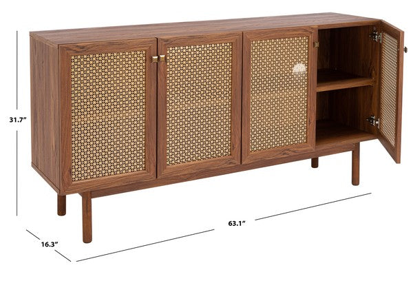 Piran Walnut with Gold Mesh Media Stand - The Mayfair Hall