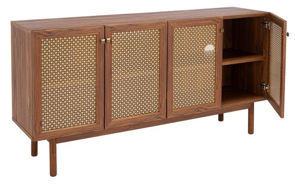 Piran Walnut with Gold Mesh Media Stand - The Mayfair Hall