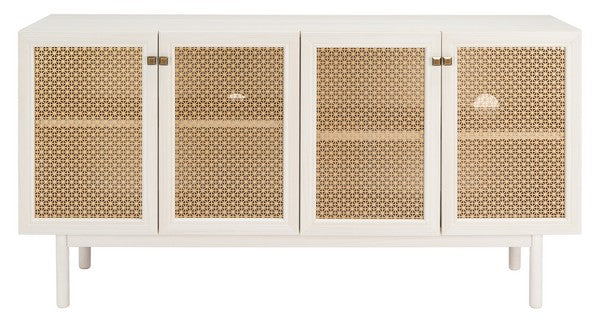 Piran White with Gold Mesh Media Stand - The Mayfair Hall