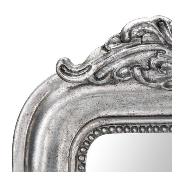 36-Inch H Ornate Silver Frame Mirror - The Mayfair Hall