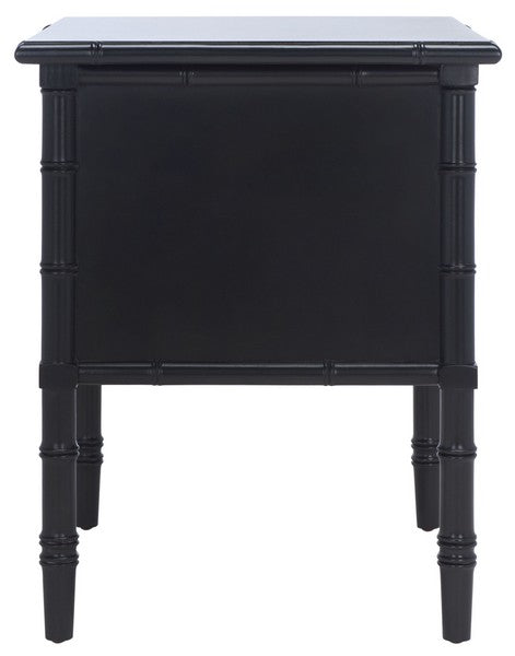 2 Drawer Bamboo Nightstand 25"H in Black-Gold - The Mayfair Hall