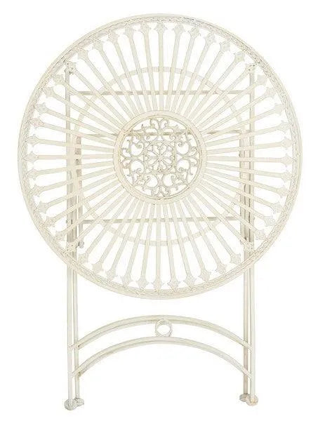 Pearl White Metal Outdoor Coffee Set (3 Piece Set) - The Mayfair Hall