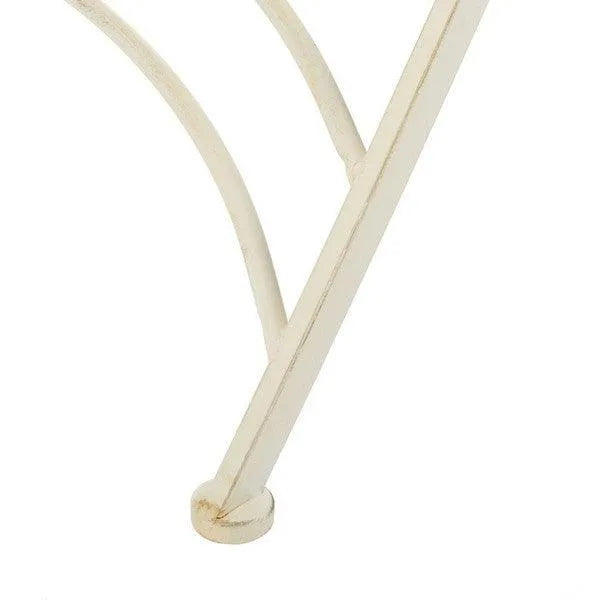 Pearl White Metal Outdoor Coffee Set (3 Piece Set) - The Mayfair Hall