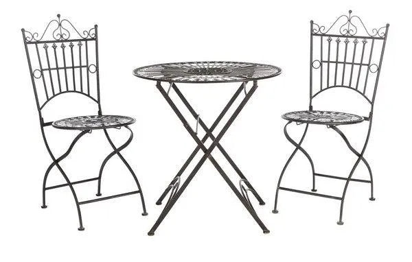 Belen Black Rust Metal Outdoor Bistro Set (3 Piece Set) - The Mayfair Hall