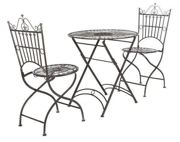 Belen Black Rust Metal Outdoor Bistro Set (3 Piece Set) - The Mayfair Hall