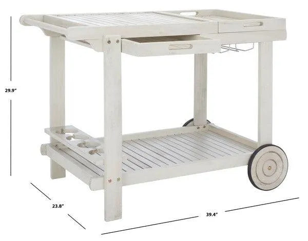 White Acacia Serving Cart - Tea Trolley - The Mayfair Hall