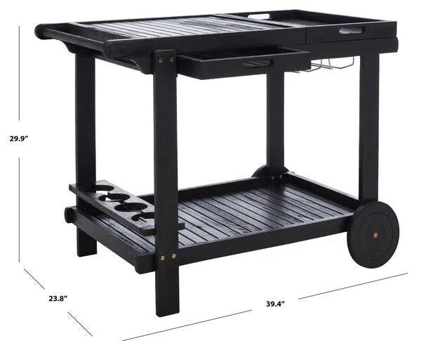 Orland Black Serving Cart - Tea Trolley - The Mayfair Hall