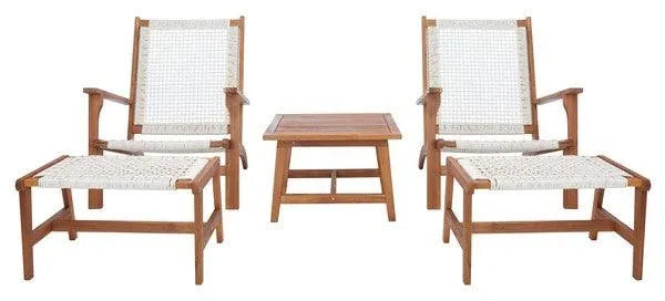 Chantelle Natural-White Outdoor Lounge Set (5 Piece Set) - The Mayfair Hall