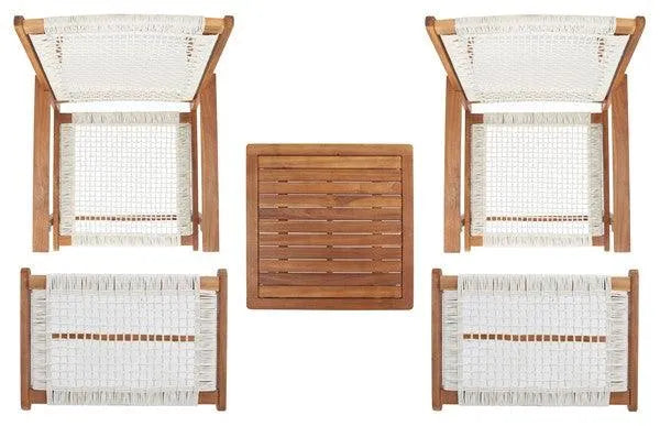 Safavieh Chantelle Natural-White Outdoor Lounge Set (5 Piece Set)