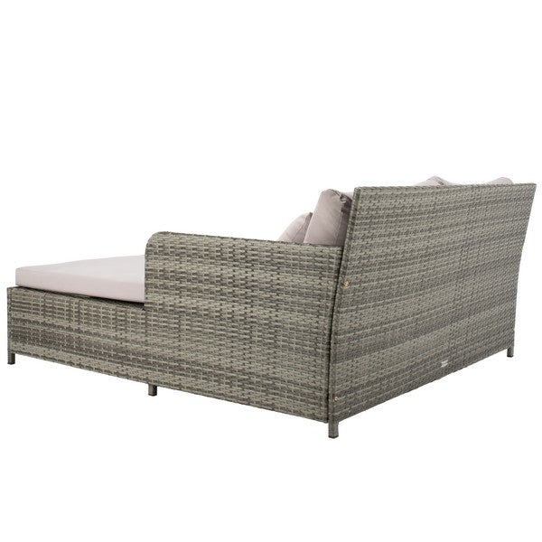 Grey Wicker Poolside Daybed - The Mayfair Hall