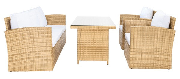 Nyra Natural-White Dining Set - The Mayfair Hall