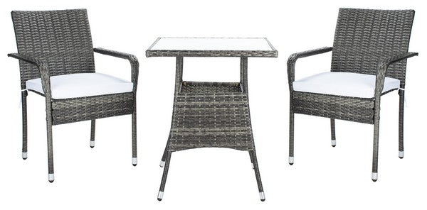 Contemporary-Chic Grey Brown Bistro Set ( 3 Piece Set) - The Mayfair Hall