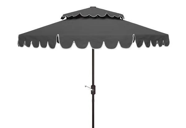 Venice Grey Double Top Round Crank Umbrella (9ft) - The Mayfair Hall