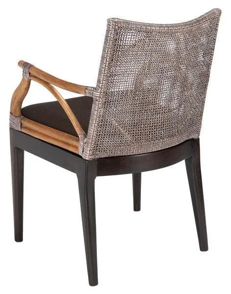 Gianni British Colonial Brown Rattan Arm Chair - The Mayfair Hall