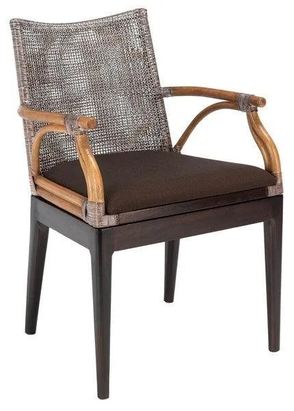 Gianni British Colonial Brown Rattan Arm Chair - The Mayfair Hall