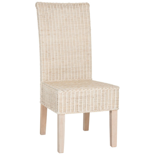 Arjun White Washed Wicker Dining Chair (Set of 2) - The Mayfair Hall