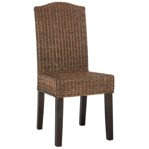 Odette Modern Brown Wicker Dining Chair (Set of 2) - The Mayfair Hall