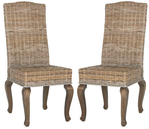 Grey 18"H Wicker Dining Chair (Set of 2) - The Mayfair Hall