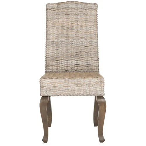 Milos White Washed Wicker Dining Chair (Set of 2) - The Mayfair Hall