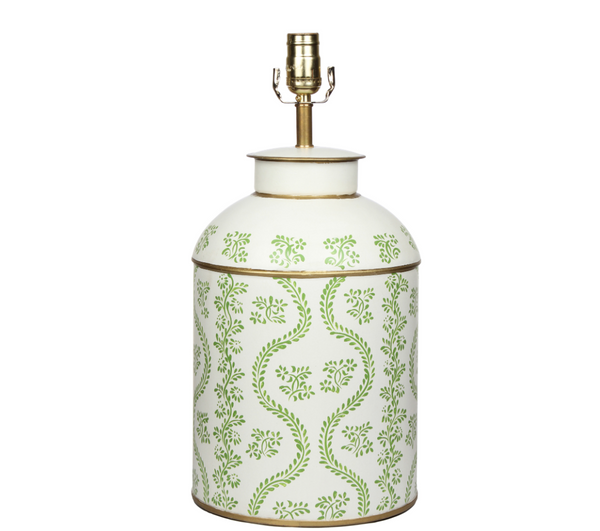 Spring Green & Ivory Tole Table Lamp - The Mayfair Hall