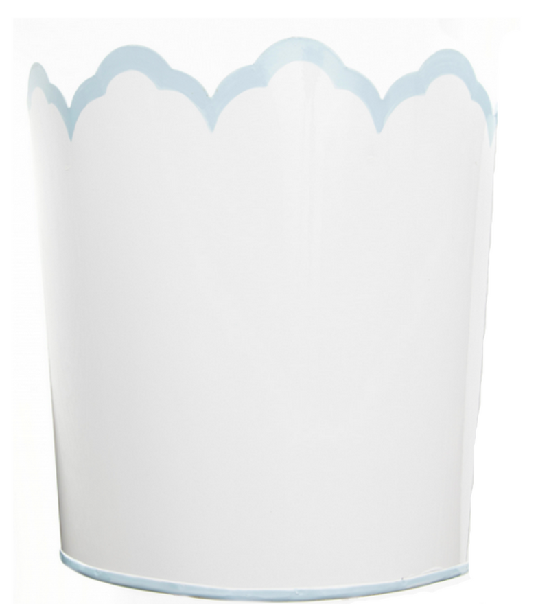 Scalloped White/Pale Blue Planter (2 Sizes) - The Mayfair Hall