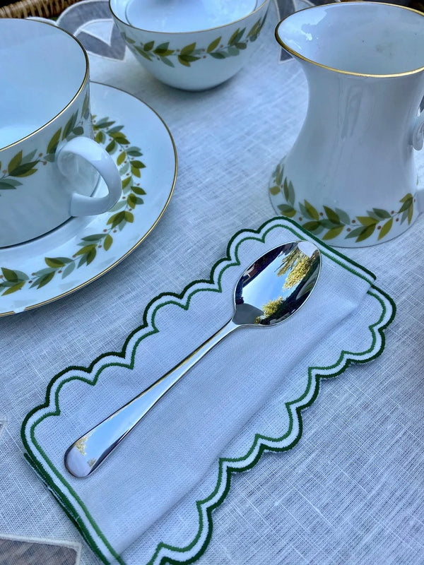 Los Encajeros Escamas Green Cocktail Napkins ( Set of 4) - The Mayfair Hall