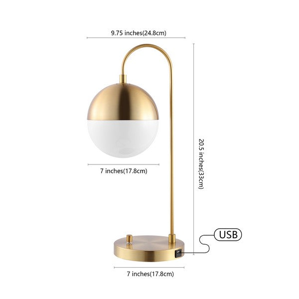 20.5-INCH MODERN BRASS FINISH USB TABLE LAMP - The Mayfair Hall