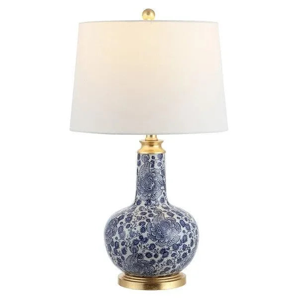 Safavieh Leia Blue-White Floral Ceramic Table Lamp