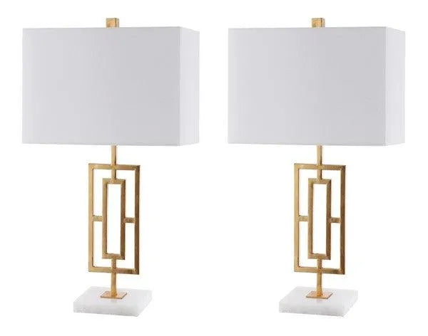 Yara Gold Leaf Art Deco Table Lamp (Set of 2) - The Mayfair Hall