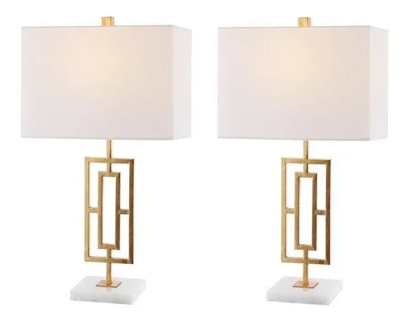 Yara Gold Leaf Art Deco Table Lamp (Set of 2) - The Mayfair Hall