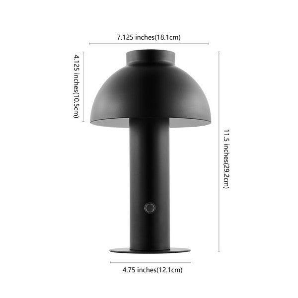 Niara Black Table Lamp (LED Rechargeable) - The Mayfair Hall