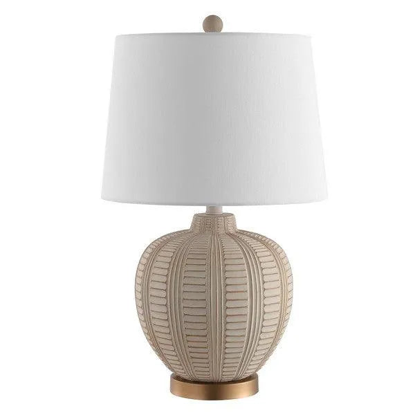 Marrla Cream-Rose Gold Textured Table Lamp - The Mayfair Hall