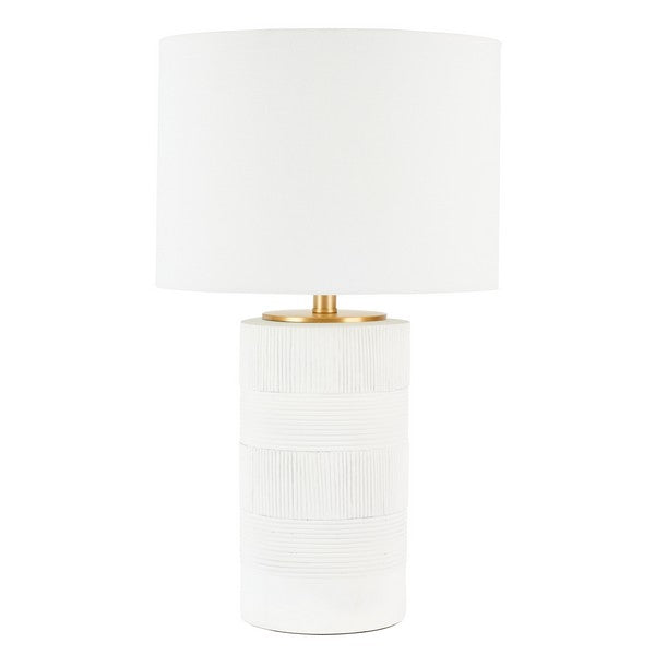 25-INCH H WHITE DRUM SHADE TABLE LAMP - The Mayfair Hall