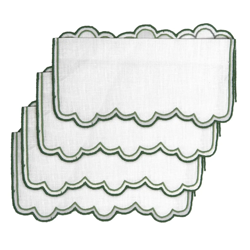 Los Encajeros Escamas Green Cocktail Napkins ( Set of 4) - The Mayfair Hall