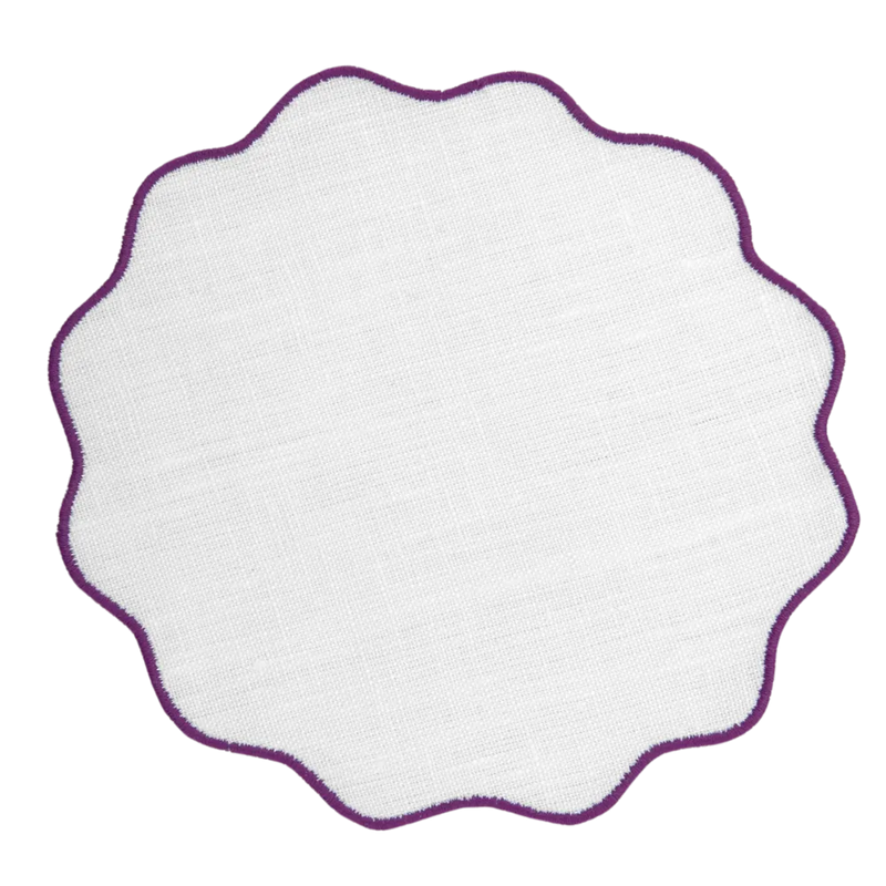 Los Encajeros Olas Eggplant Coaster (Set of 4) - The Mayfair Hall