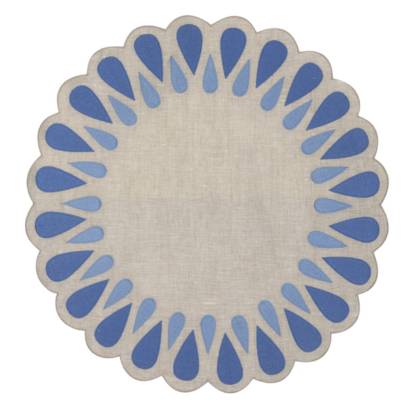 Los Encajeros Drops Eco-Palace Blue Placemat (Set of 4) - The Mayfair Hall