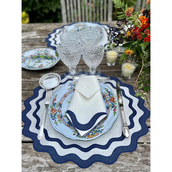 Los Encajeros Olas Navy Placemat (Set of 4) - The Mayfair Hall