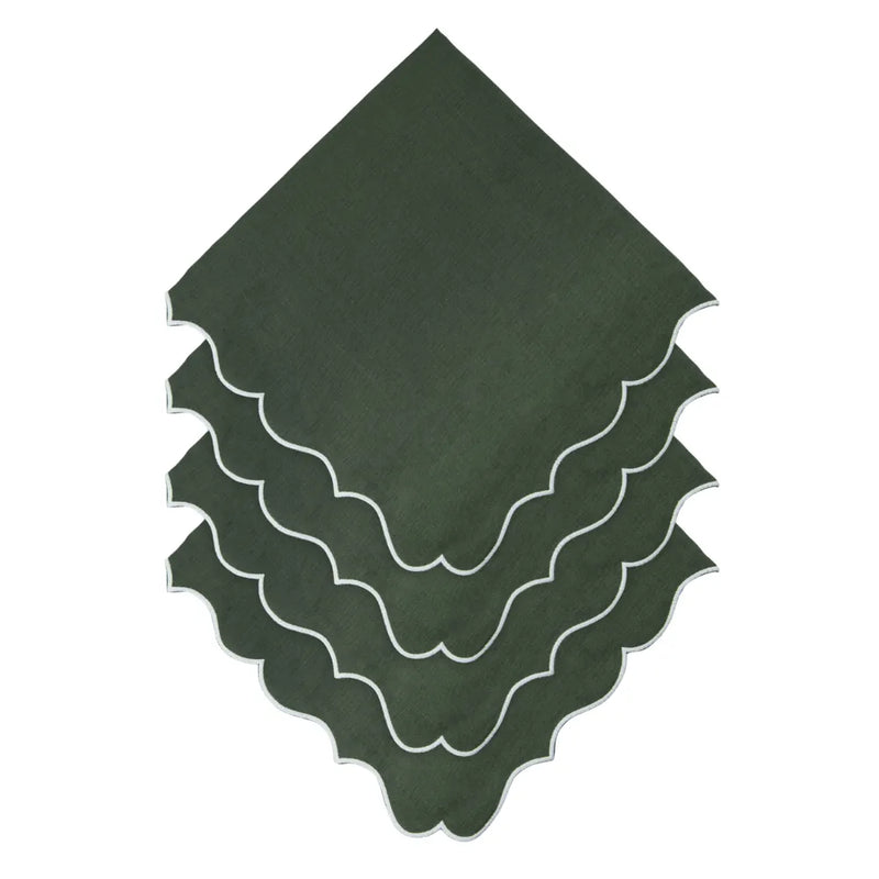 ALHAMBRA RIFFLE GREEN NAPKIN (SET OF 4) - The Mayfair Hall