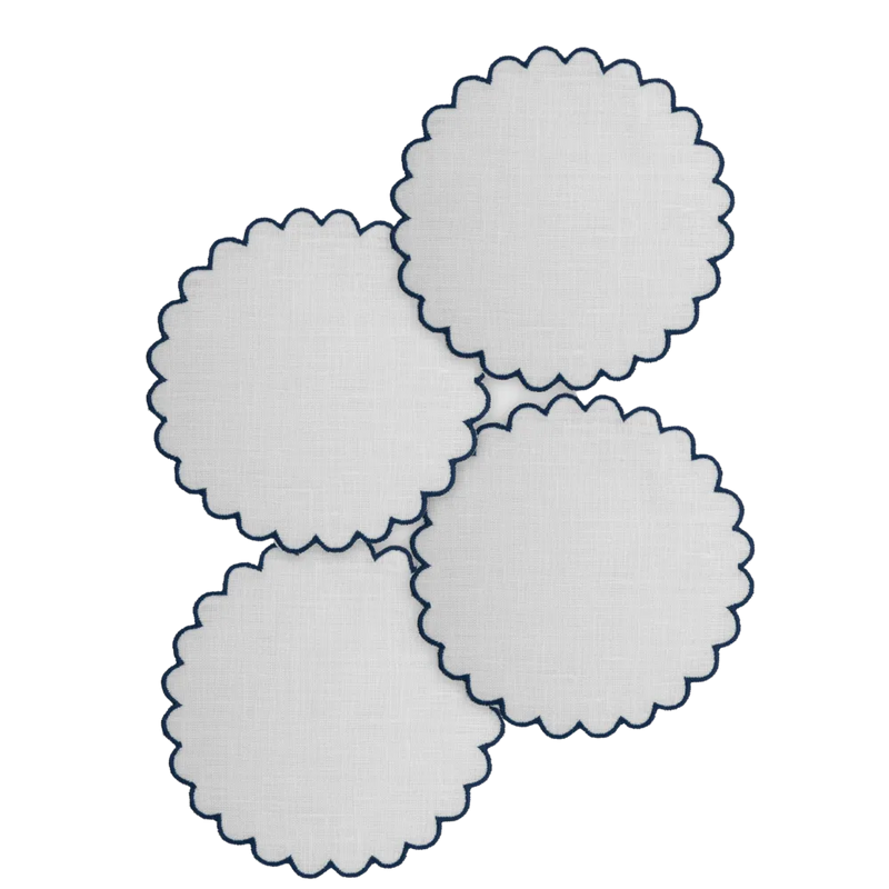 Los Encajeros Bilbao Navy Coasters ( Set of 4) - The Mayfair Hall